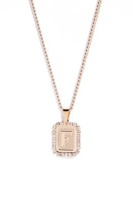 Bracha Royal Initial Card Necklace in Gold- F