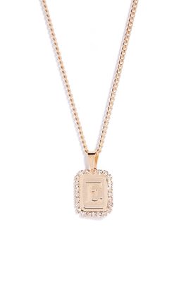 Bracha Royal Initial Card Necklace in Gold- E