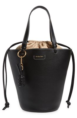 See by Chloe Cecilia Leather Drawstring Tote in Black