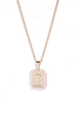 Bracha Royal Initial Card Necklace in Gold- B