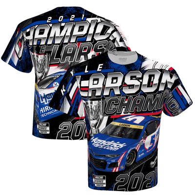 Men's Hendrick Motorsports Team Collection White Kyle Larson 2021 NASCAR Cup Series Champion Sublimated T-Shirt