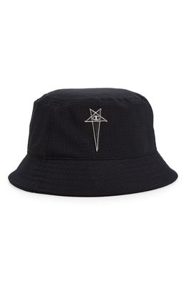 RICK OWENS X CHAMPION Men's Perforated Bucket Hat in Black