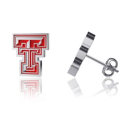 Women's Dayna Designs Texas Tech Red Raiders Enamel Post Earrings in Silver