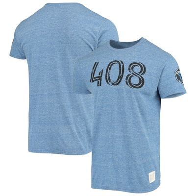Men's Original Retro Brand Heathered Royal San Jose Earthquakes Area Code Tri-Blend T-Shirt in Blue