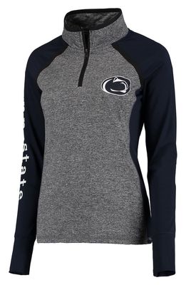 CAMP DAVID Women's Gray/Navy Penn State Nittany Lions Finalist Quarter-Zip Pullover Jacket