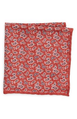 EDWARD ARMAH Pines Neat Silk Pocket Square in Rust