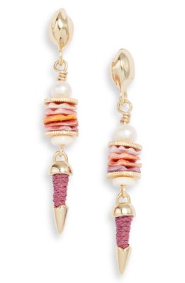 Akola Kira Cultured Pearl Drop Earrings in Lilac