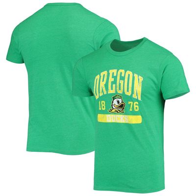 Men's League Collegiate Wear Heathered Green Oregon Ducks Volume Up Victory Falls Tri-Blend T-Shirt in Heather Green