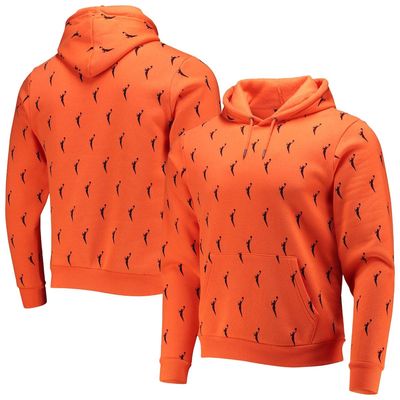 THE WILD COLLECTIVE Orange WNBA Allover Logowman Pullover Hoodie