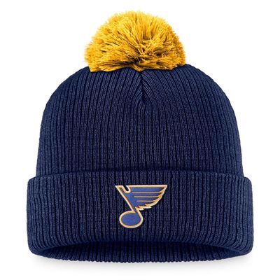 Men's Fanatics Branded Navy St. Louis Blues Team Cuffed Knit Hat with Pom