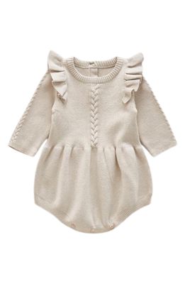 Ashmi & Co. Lizzie Ruffle Sleeve Knit Cotton Bodysuit in Beige