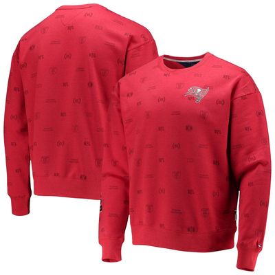 Men's Tommy Hilfiger Red Tampa Bay Buccaneers Reid Graphic Pullover Sweatshirt