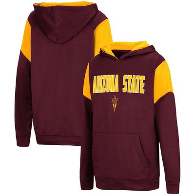 Youth Colosseum Maroon Arizona State Sun Devils VF Cut Sew Pullover Hoodie