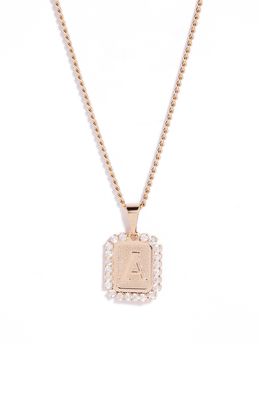 Bracha Royal Initial Card Necklace in Gold- A