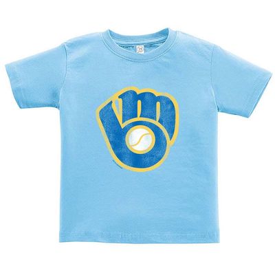 Toddler Soft as a Grape Light Blue Milwaukee Brewers Cooperstown Collection Shutout T-Shirt
