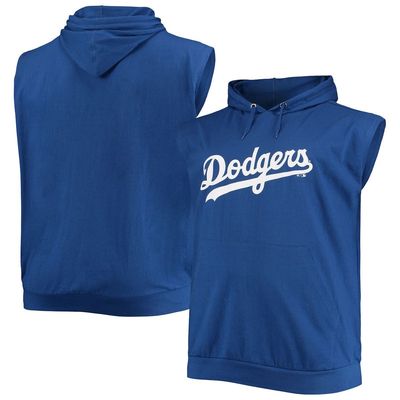 PROFILE Men's Royal Los Angeles Dodgers Jersey Muscle Sleeveless Pullover Hoodie