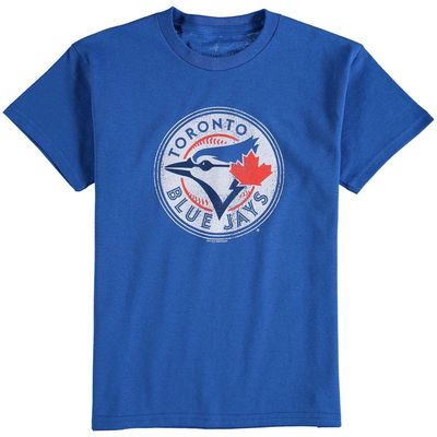 SOFT AS A GRAPE Toronto Blue Jays Youth Distressed Logo T-Shirt - Royal Blue