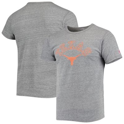 Men's League Collegiate Wear Heathered Gray Texas Longhorns Tide Seal Nuevo Victory Falls Tri-Blend T-Shirt in Heather Gray