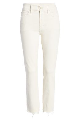 MOTHER The Dazzler Crop Fray Hem Skinny Jeans in Cream Puffs