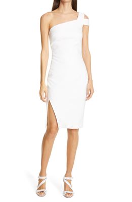 LIKELY Packard One-Shoulder Sheath Dress in White