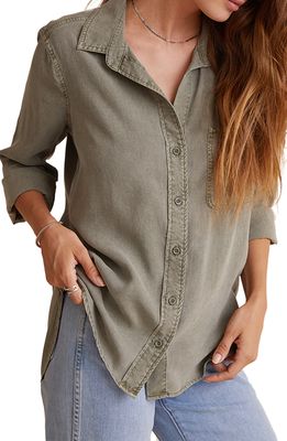 Bella Dahl Shirttail Button-Up Shirt in Soft Army