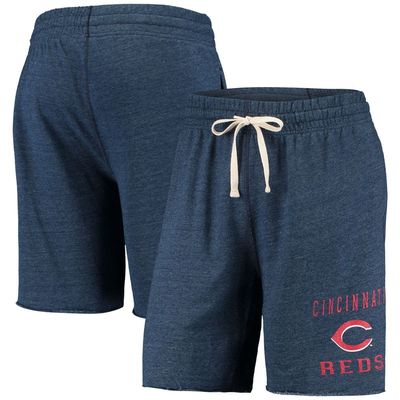 Men's Concepts Sport Heathered Navy Cincinnati Reds Mainstream Tri-Blend Shorts in Heather Navy