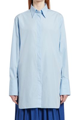 The Row Xime Cotton Button-Up Shirt in Powder Blue