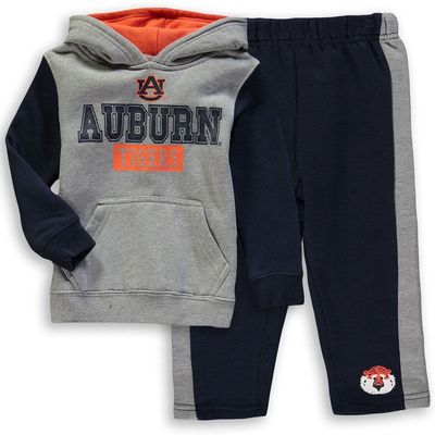 Toddler Colosseum Heathered Gray/Navy Auburn Tigers Back To School Fleece Hoodie And Pant Set in Heather Gray