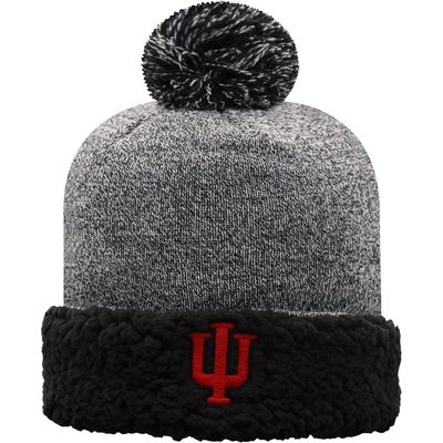 Women's Top of the World Black Indiana Hoosiers Snug Cuffed Knit Hat with Pom