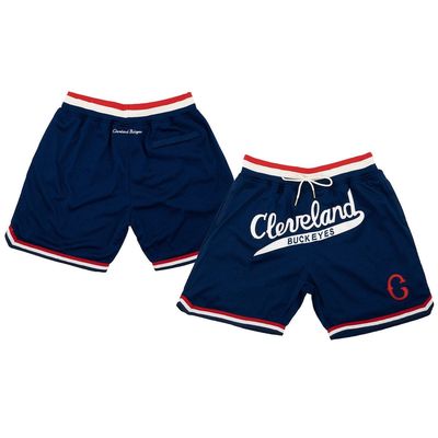 Men's Rings & Crwns Navy Cleveland Buckeyes Replica Mesh Shorts