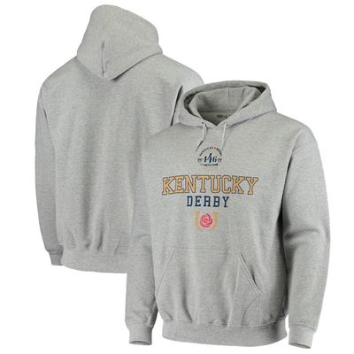 VICTORY LABEL Men's Heathered Gray Kentucky Derby 146 Pullover Hoodie in Heather Gray