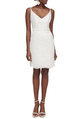 Anne Barge Dream with Me Beaded Minidress in Silk White
