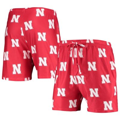 Men's Concepts Sport Scarlet Nebraska Huskers Flagship Allover Print Jam Shorts