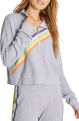 WILDFOX Rainbow Half Zip Sweatshirt in Heather