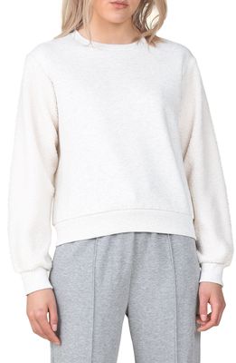 Molly Bracken Fleece Sleeve Sweater in Off White