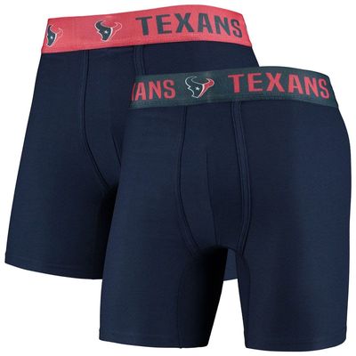 Men's Concepts Sport Navy Houston Texans Two-Pack Flagship Boxer Briefs Set