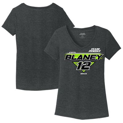 Women's Team Penske Charcoal Ryan Blaney V-Neck T-Shirt