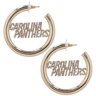 BaubleBar Women's Gold Carolina Panthers Team Hoop Earrings