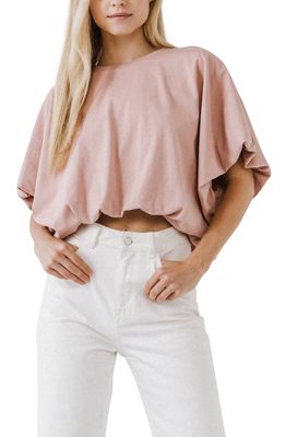 Grey Lab High/Low Crop T-Shirt in Dusty Pink