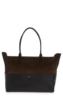 Metier London Small Incognito Cabas Leather Tote in Chocolate/black
