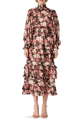 Elliatt Sonvia Floral Print Long Sleeve Maxi Dress in Multi