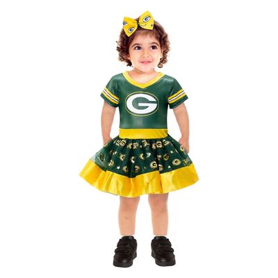 JERRY LEIGH Girls Toddler Green Green Bay Packers Tutu Tailgate Game Day V-Neck Costume