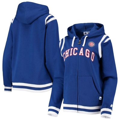 Women's Starter Royal Chicago Cubs Vintage Full-Zip Hoodie