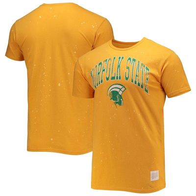 Men's Original Retro Brand Gold Norfolk State Spartans Bleach Splatter T-Shirt
