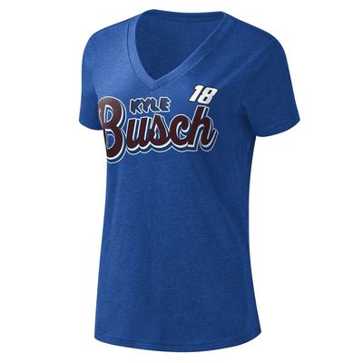Women's G-III 4Her by Carl Banks Blue Kyle Busch 1st Place V-Neck T-Shirt in Royal