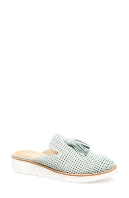 Silent D Ohboy Perforated Mule in Pale Blue Suede