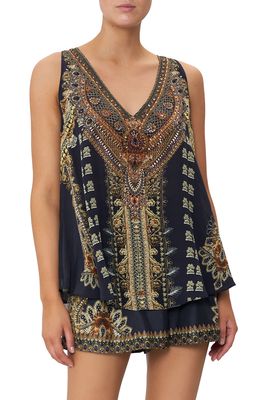 Camilla It's All Over Torero Crystal Embellished Silk Top in Its All Over Torero