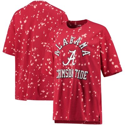 Women's Pressbox Crimson Alabama Crimson Tide Bishop Bleach Wash T-Shirt