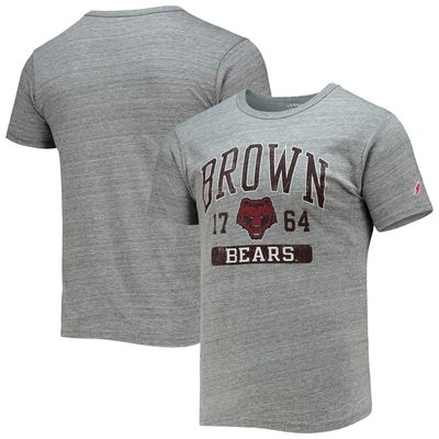 Men's League Collegiate Wear Heathered Gray Brown Bears Volume Up Victory Falls Tri-Blend T-Shirt in Heather Gray