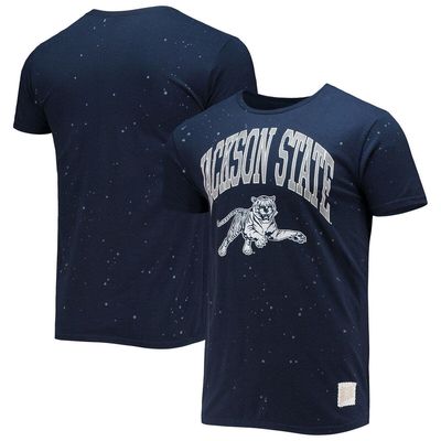 Men's Original Retro Brand Navy Jackson State Tigers Bleach Splatter T-Shirt